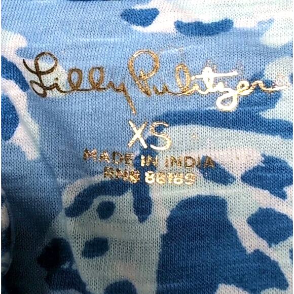 Lilly Pulitzer Dev Knit Top Size XS Blue Turtle Peri Turtley Awesome NEW NWT - Picture 6 of 14